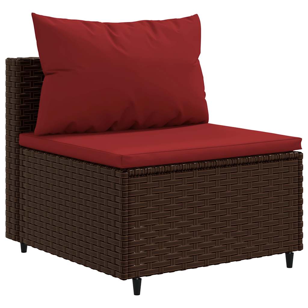 7 részes barna polyrattan kerti ülőgarnitúra párnákkal 4