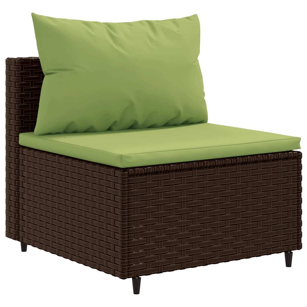 7 részes barna polyrattan kerti ülőgarnitúra párnákkal 4