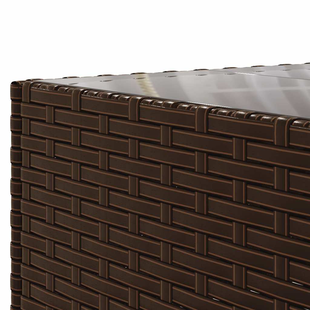 7 részes barna polyrattan kerti ülőgarnitúra párnákkal 9