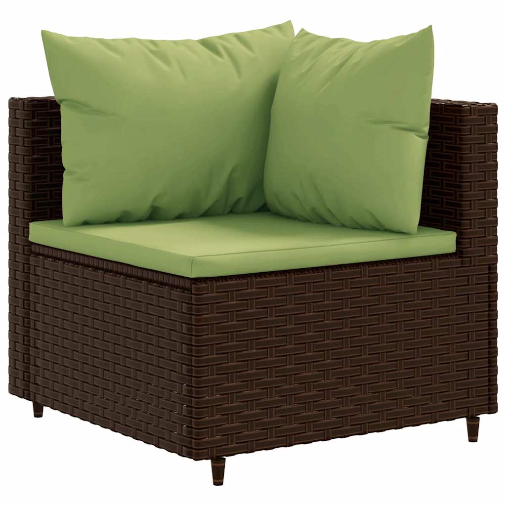 8 részes barna polyrattan kerti ülőgarnitúra párnákkal 3