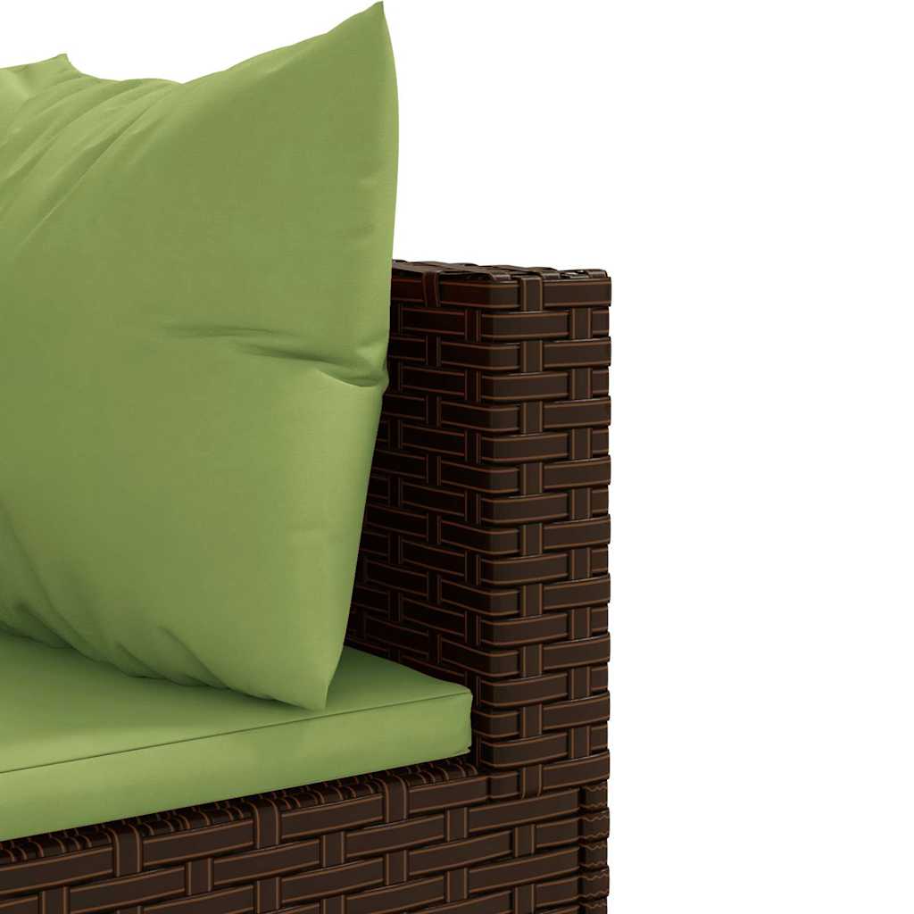 8 részes barna polyrattan kerti ülőgarnitúra párnákkal 9