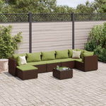 8 részes barna polyrattan kerti ülőgarnitúra párnákkal