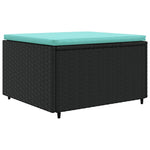 6 részes fekete polyrattan kerti ülőgarnitúra párnákkal 5