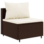 10 részes barna polyrattan kerti bútorszett párnákkal 4