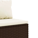 10 részes barna polyrattan kerti bútorszett párnákkal 7