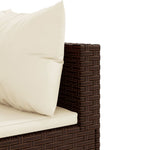 10 részes barna polyrattan kerti bútorszett párnákkal 8