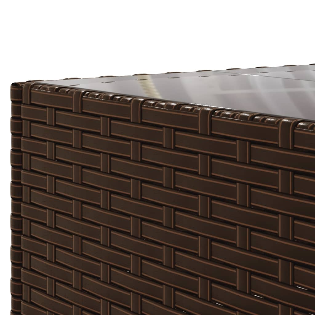 10 részes barna polyrattan kerti bútorszett párnákkal 9