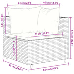 10 részes barna polyrattan kerti bútorszett párnákkal 11