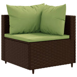 10 részes barna polyrattan kerti bútorszett párnákkal 3