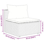 10 részes barna polyrattan kerti bútorszett párnákkal 12