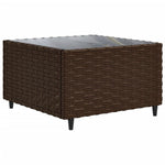 10 részes barna polyrattan kerti bútorszett párnákkal 5