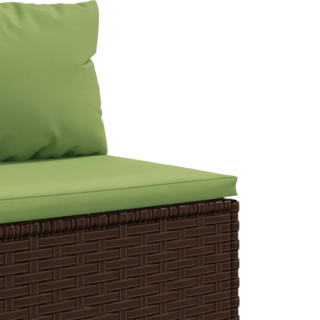 10 részes barna polyrattan kerti bútorszett párnákkal 7