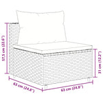 10 részes fekete polyrattan kerti ülőgarnitúra párnákkal 9