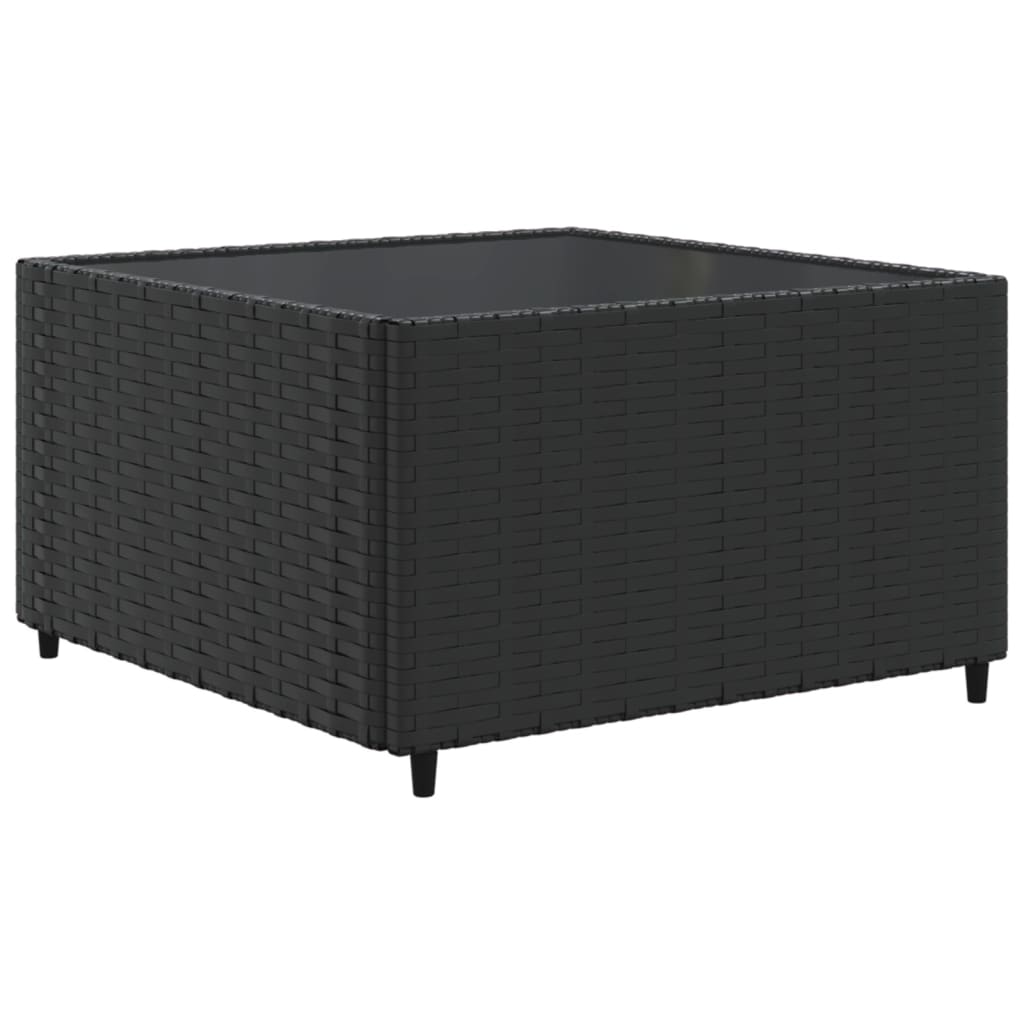11 részes fekete polyrattan kerti ülőgarnitúra párnákkal 5