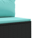 11 részes fekete polyrattan kerti ülőgarnitúra párnákkal 6