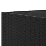 11 részes fekete polyrattan kerti ülőgarnitúra párnákkal 8
