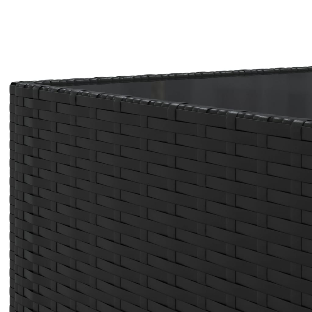 11 részes fekete polyrattan kerti ülőgarnitúra párnákkal 8