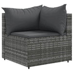10 részes szürke polyrattan kerti ülőgarnitúra párnákkal 3