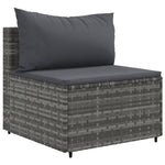 10 részes szürke polyrattan kerti ülőgarnitúra párnákkal 4
