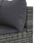 10 részes szürke polyrattan kerti ülőgarnitúra párnákkal 7