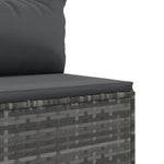 10 részes szürke polyrattan kerti ülőgarnitúra párnákkal 8