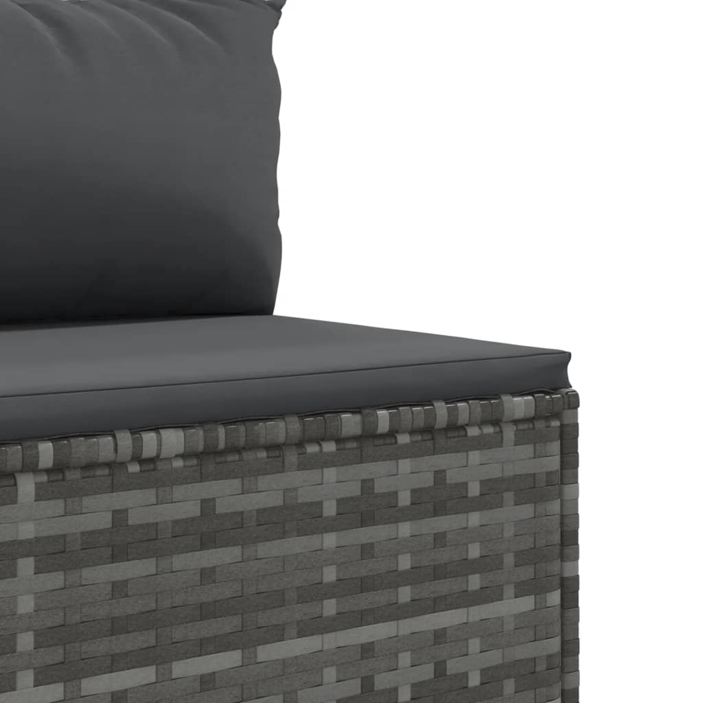 10 részes szürke polyrattan kerti ülőgarnitúra párnákkal 8