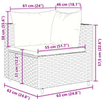 10 részes szürke polyrattan kerti ülőgarnitúra párnákkal 11