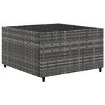 11 részes szürke polyrattan kerti ülőgarnitúra párnákkal 5