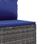 11 részes szürke polyrattan kerti ülőgarnitúra párnákkal 8