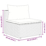 10 részes fekete polyrattan kerti ülőgarnitúra párnákkal 9