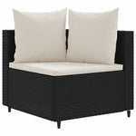 7 részes fekete polyrattan kerti ülőgarnitúra párnával 3