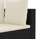 7 részes fekete polyrattan kerti ülőgarnitúra párnával 7
