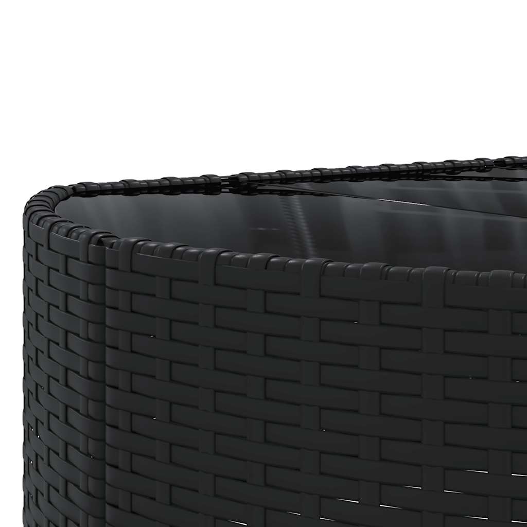 7 részes fekete polyrattan kerti ülőgarnitúra párnával 9