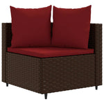 10 részes barna polyrattan kerti ülőgarnitúra párnákkal 3