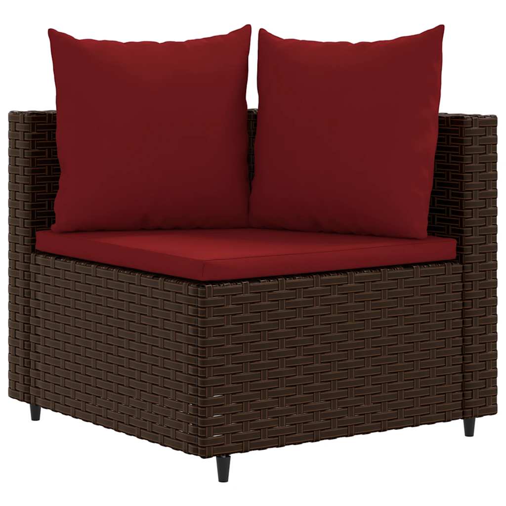 10 részes barna polyrattan kerti ülőgarnitúra párnákkal 3