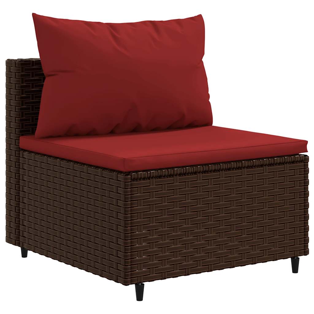 10 részes barna polyrattan kerti ülőgarnitúra párnákkal 4