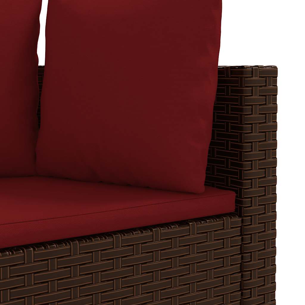 10 részes barna polyrattan kerti ülőgarnitúra párnákkal 7