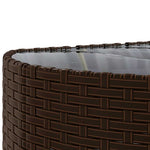 10 részes barna polyrattan kerti ülőgarnitúra párnákkal 9
