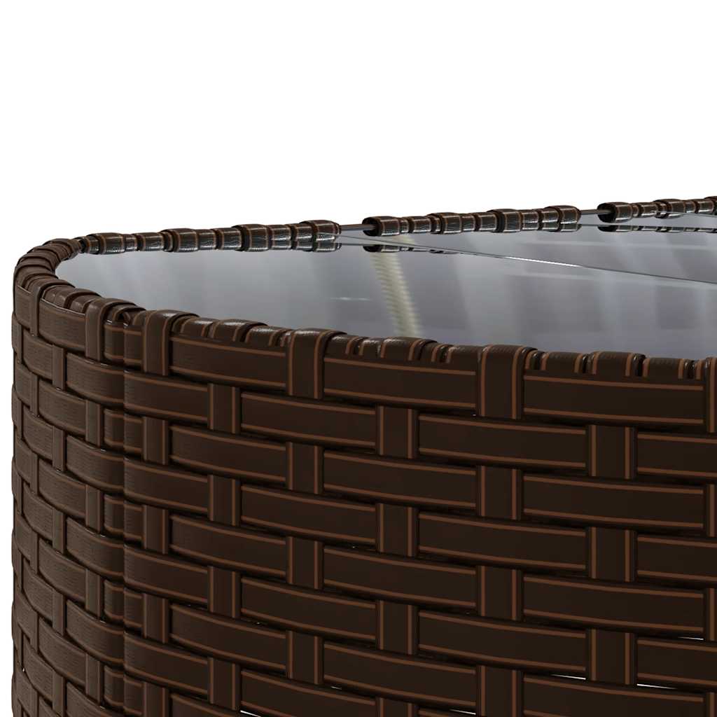 10 részes barna polyrattan kerti ülőgarnitúra párnákkal 9