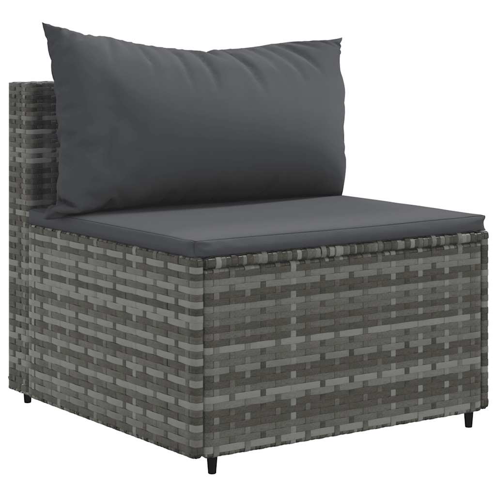 6 részes szürke polyrattan kerti ülőgarnitúra párnákkal 4
