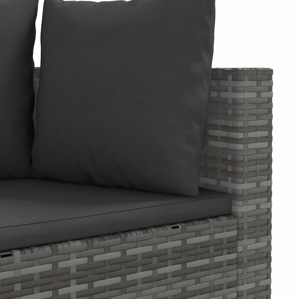 6 részes szürke polyrattan kerti ülőgarnitúra párnákkal 7