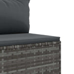 6 részes szürke polyrattan kerti ülőgarnitúra párnákkal 8