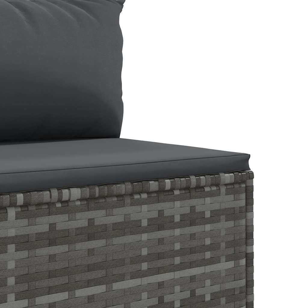 6 részes szürke polyrattan kerti ülőgarnitúra párnákkal 8