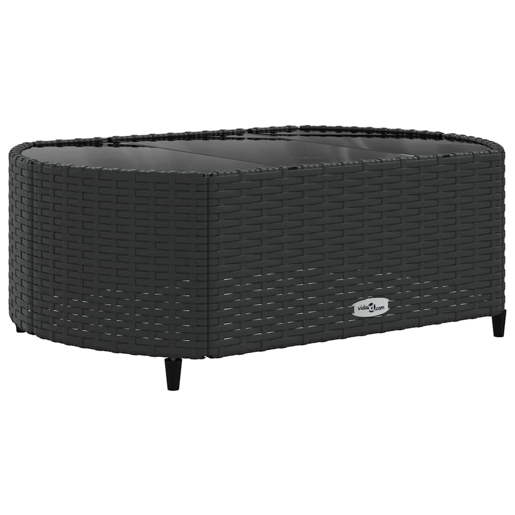 9 részes fekete polyrattan kerti ülőgarnitúra párnákkal 5