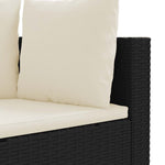 9 részes fekete polyrattan kerti ülőgarnitúra párnákkal 6
