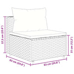 9 részes fekete polyrattan kerti ülőgarnitúra párnákkal 11