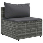 9 részes szürke polyrattan kerti ülőgarnitúra párnákkal 4