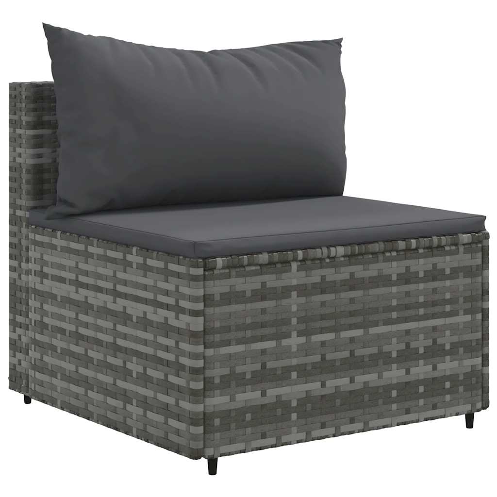 9 részes szürke polyrattan kerti ülőgarnitúra párnákkal 4