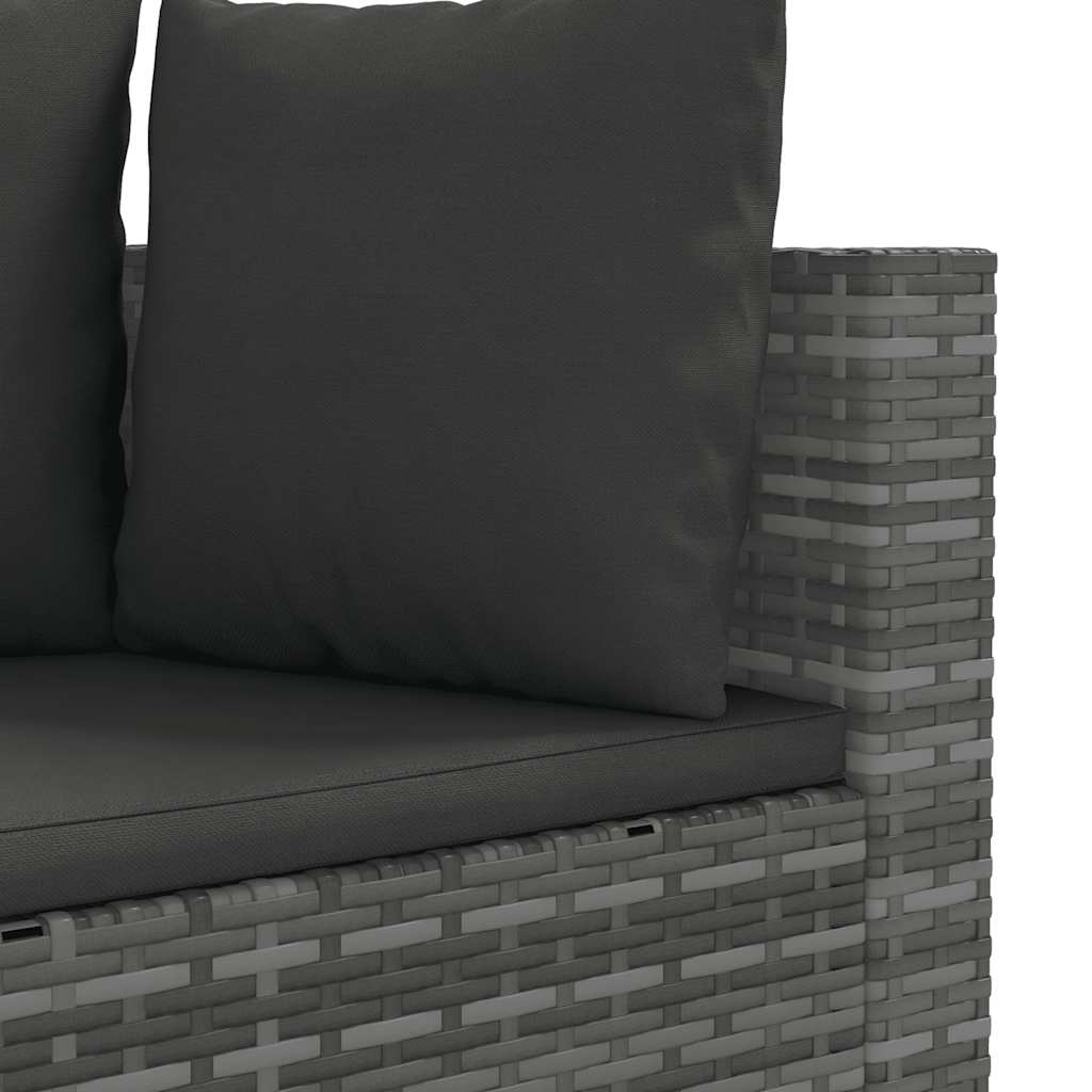 9 részes szürke polyrattan kerti ülőgarnitúra párnákkal 6