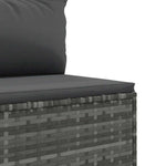 9 részes szürke polyrattan kerti ülőgarnitúra párnákkal 7